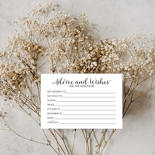 Miniatura 4 de TENTADO Tarjeta de consejos para baby shower, paquete de 50 unidades de 4 x 6 pulgadas, calidad premium, perfecta para juegos de baby shower y