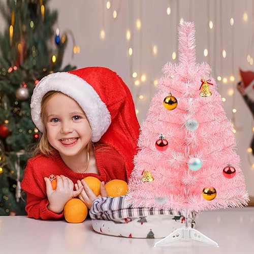 Miniatura 6 de Árbol de Navidad artificial de 2 pies con soporte de plástico, mini árbol de Navidad para interiores y exteriores, decoración del hogar