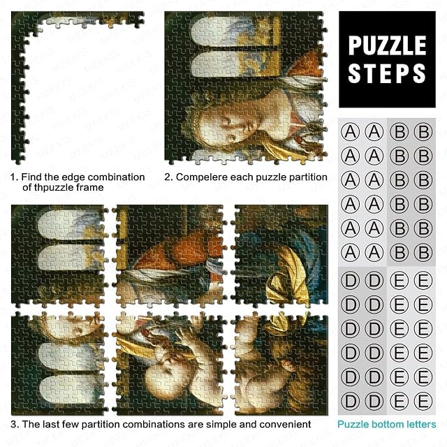 Foto 4 de 7 de Leonardo Da Vinci Arte Puzzle, Pintura al óleoPuzzle para Adultos, Juguetes Educativos