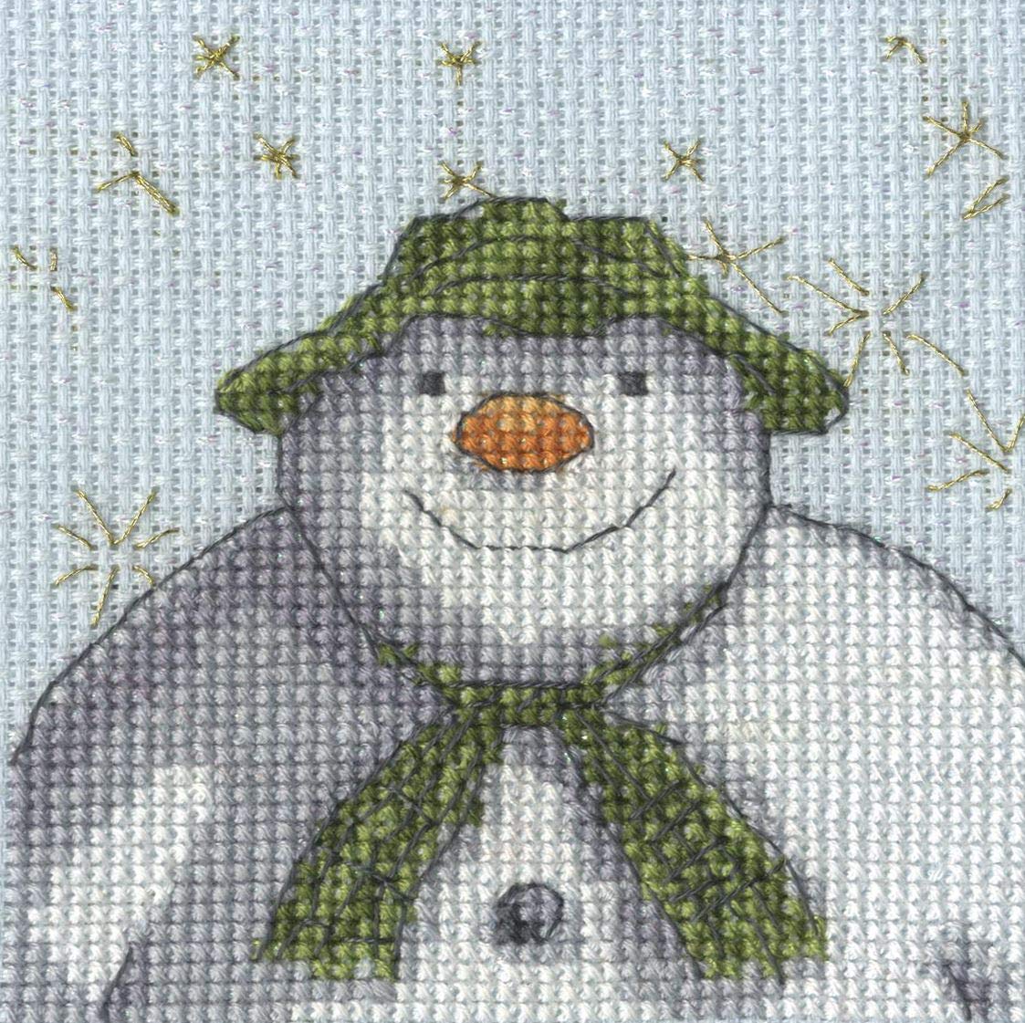 Dmc Blue Cross Stitch Kit - The Snowman - Stars