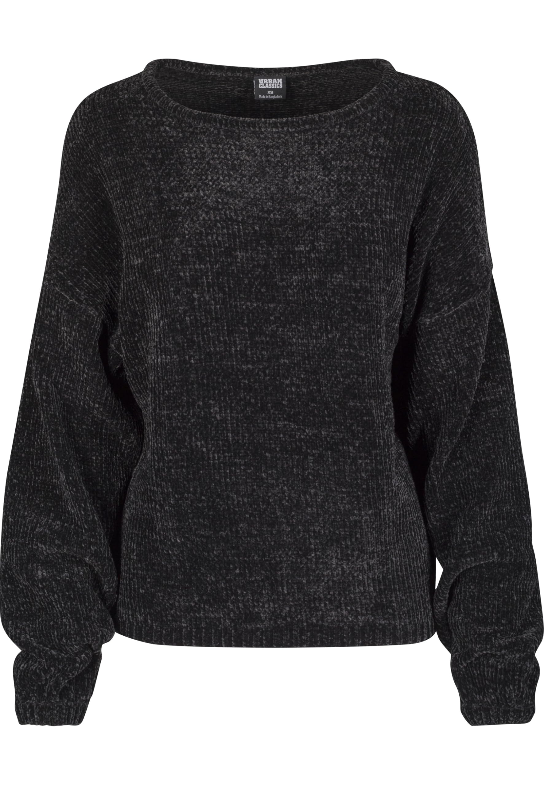 Urban Classics Damska bluza szenilowa oversize, bluza, czarny (Black 00007), S
