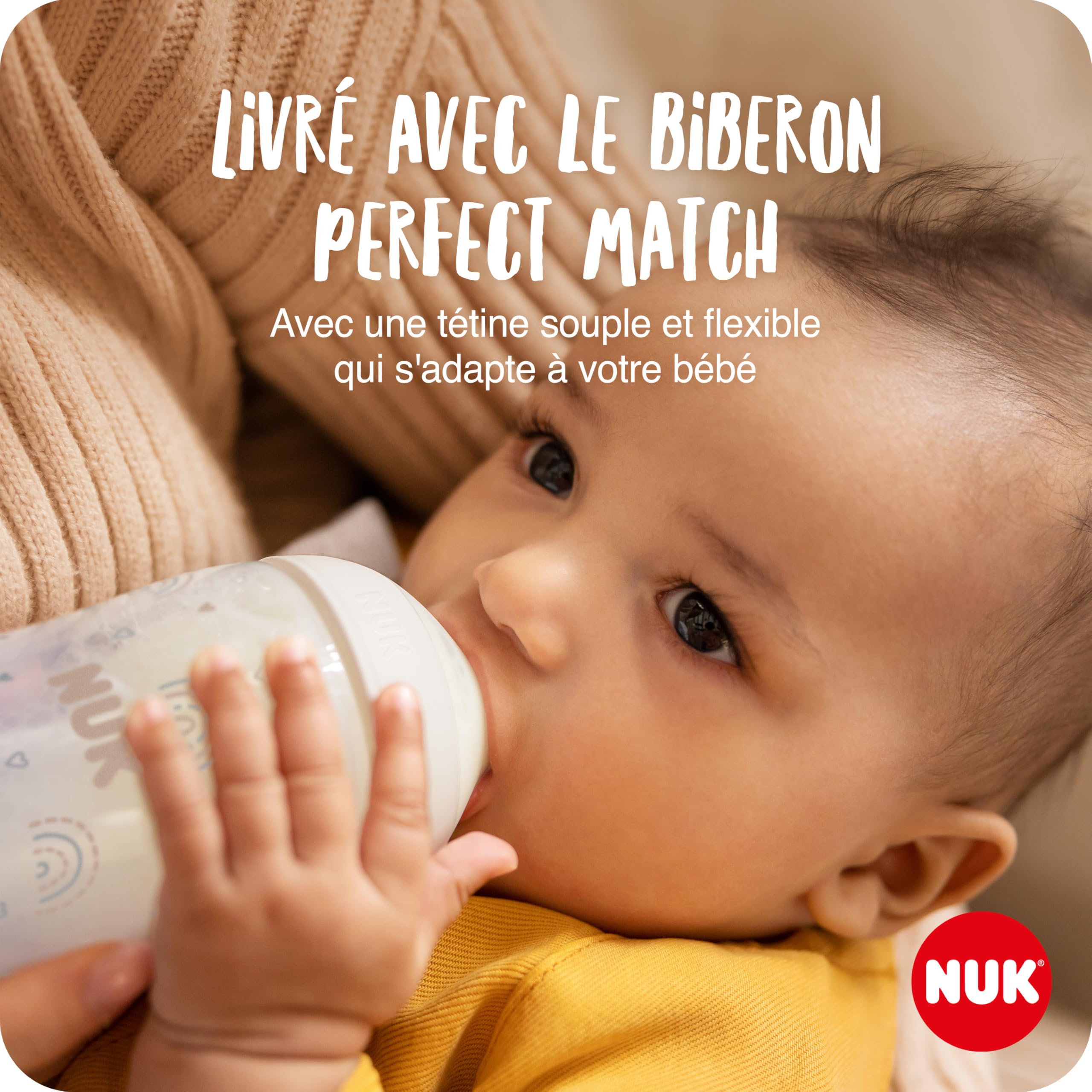 Kit tire-lait manuel NUK | Coussinet en silicone souple | Levier ergonomique | 2 biberons Perfect Match | 150 ml | 2 pads jetables haute performance NUK