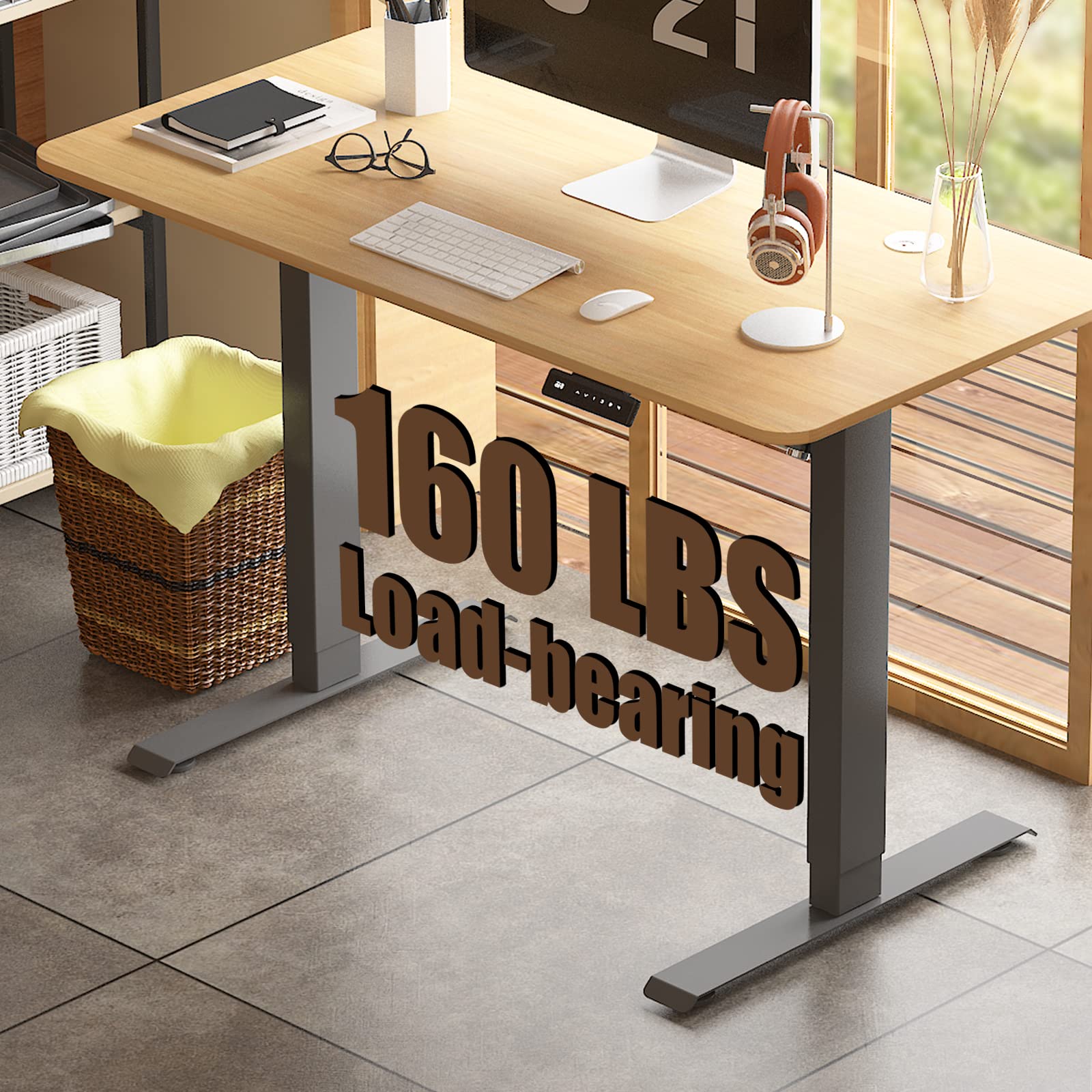 AITERMINAL Height Adjustable Electric Standing Desk, 48 x 24 Inches Sit