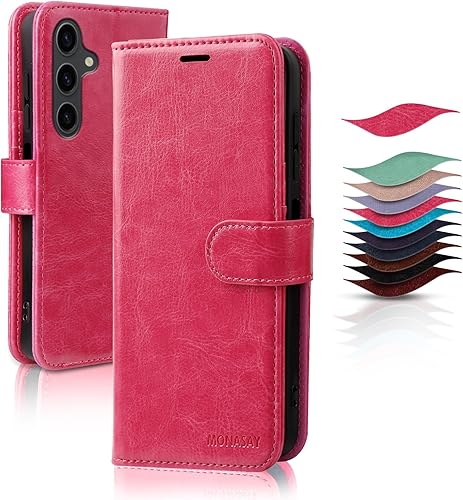 MONASAY Wallet Case Compatible for Samsung Galaxy A35 5G, [Included Glass Screen