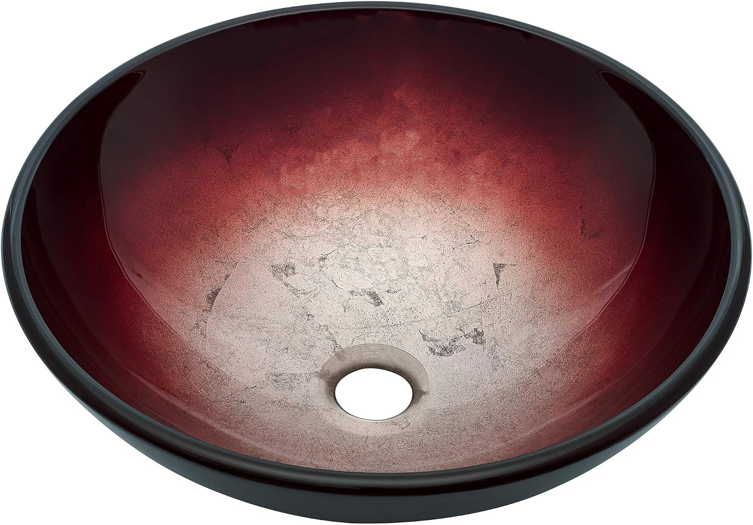 Cascade 16.5" Glass Vessel Sink with Faucet in Ember Red