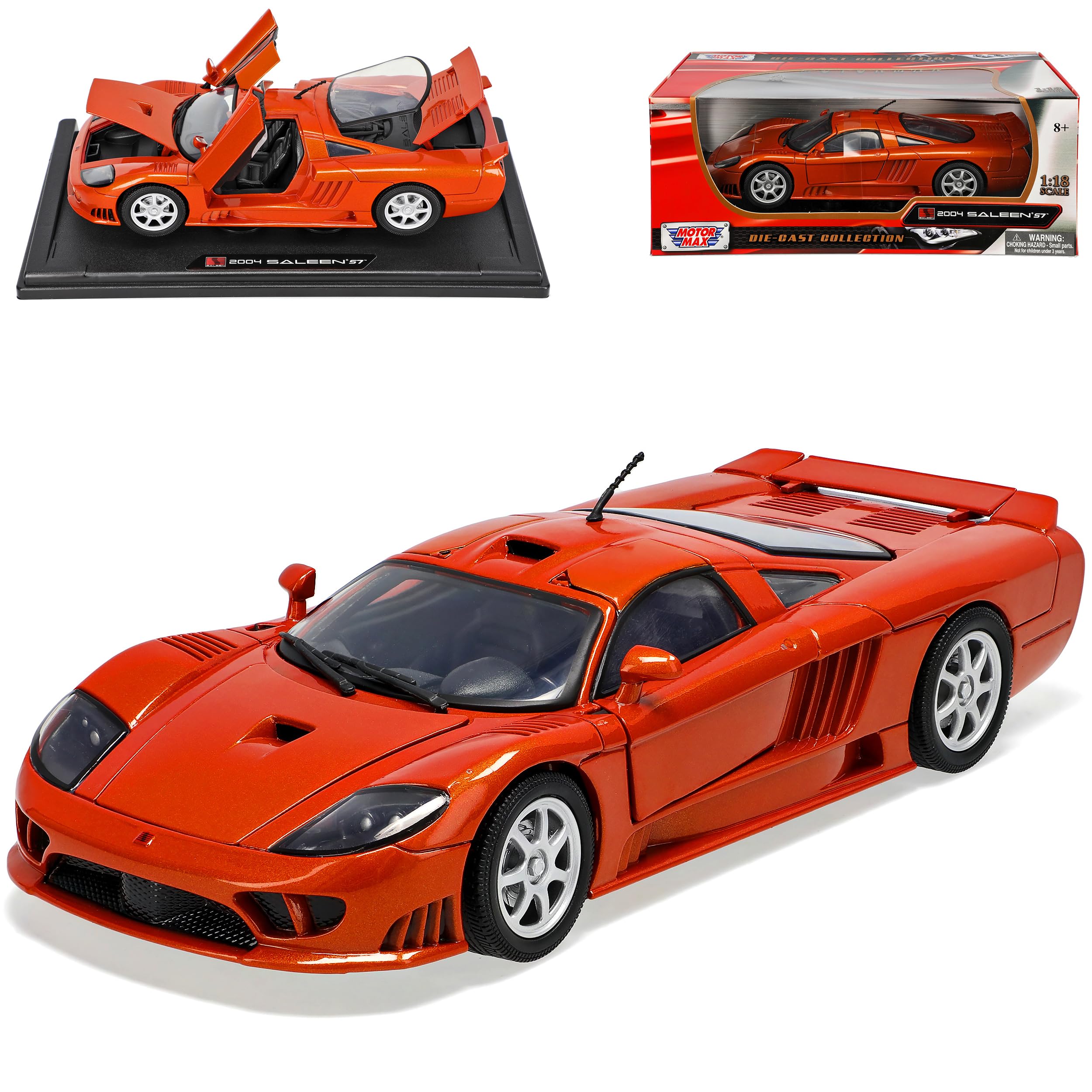 Motormax Saleen S7 S 7 Chopper Orange 1/18 Model Car Model Car