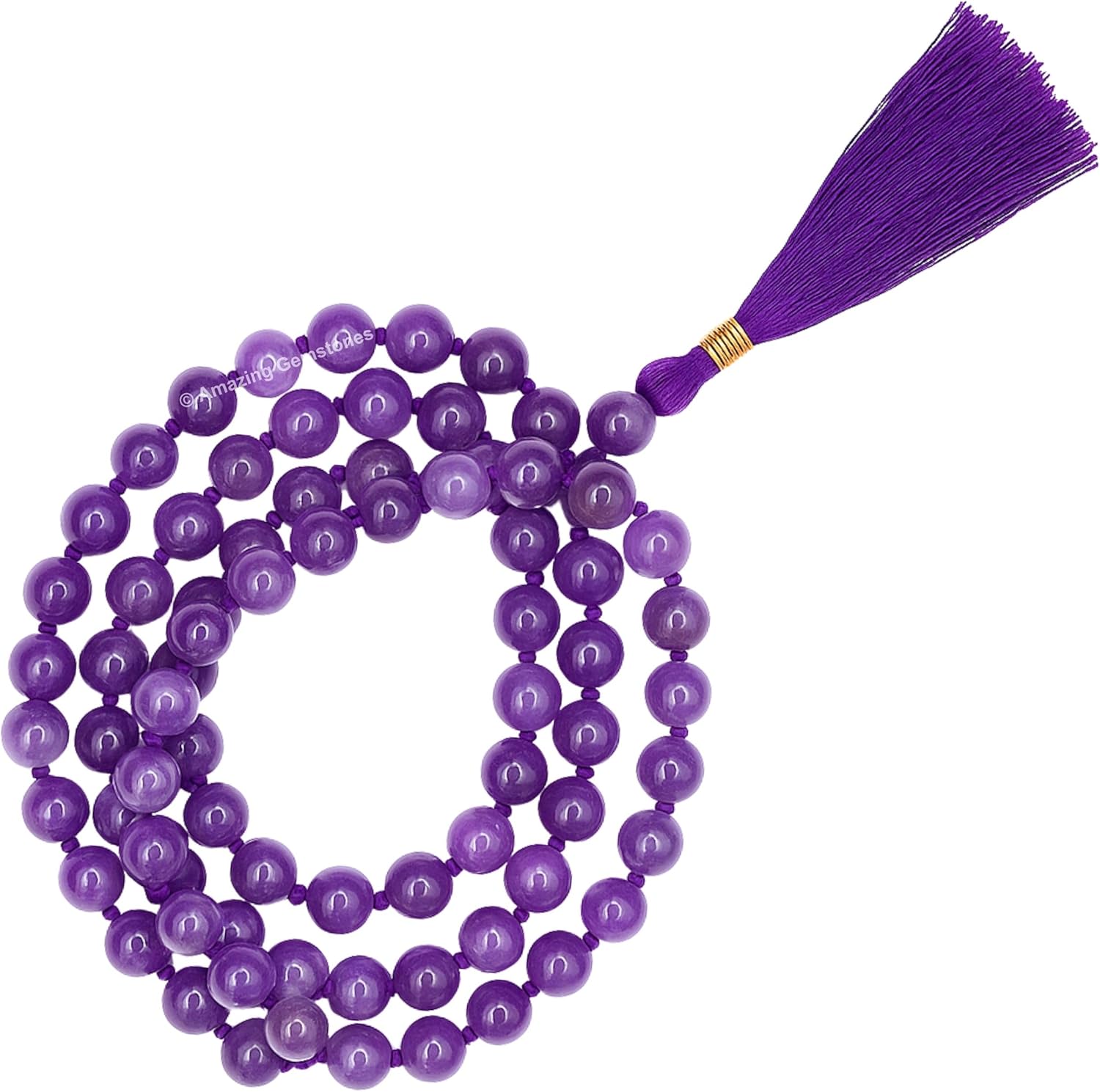 Amazing Gemstone Crystal Mala Beads - 108 Prayer Beads for Meditation and Mindfulness Practice, Handcrafted Mala Beads with Natural Gemstones for Spiritual Healing and Relaxation (Knotted) - Image 2