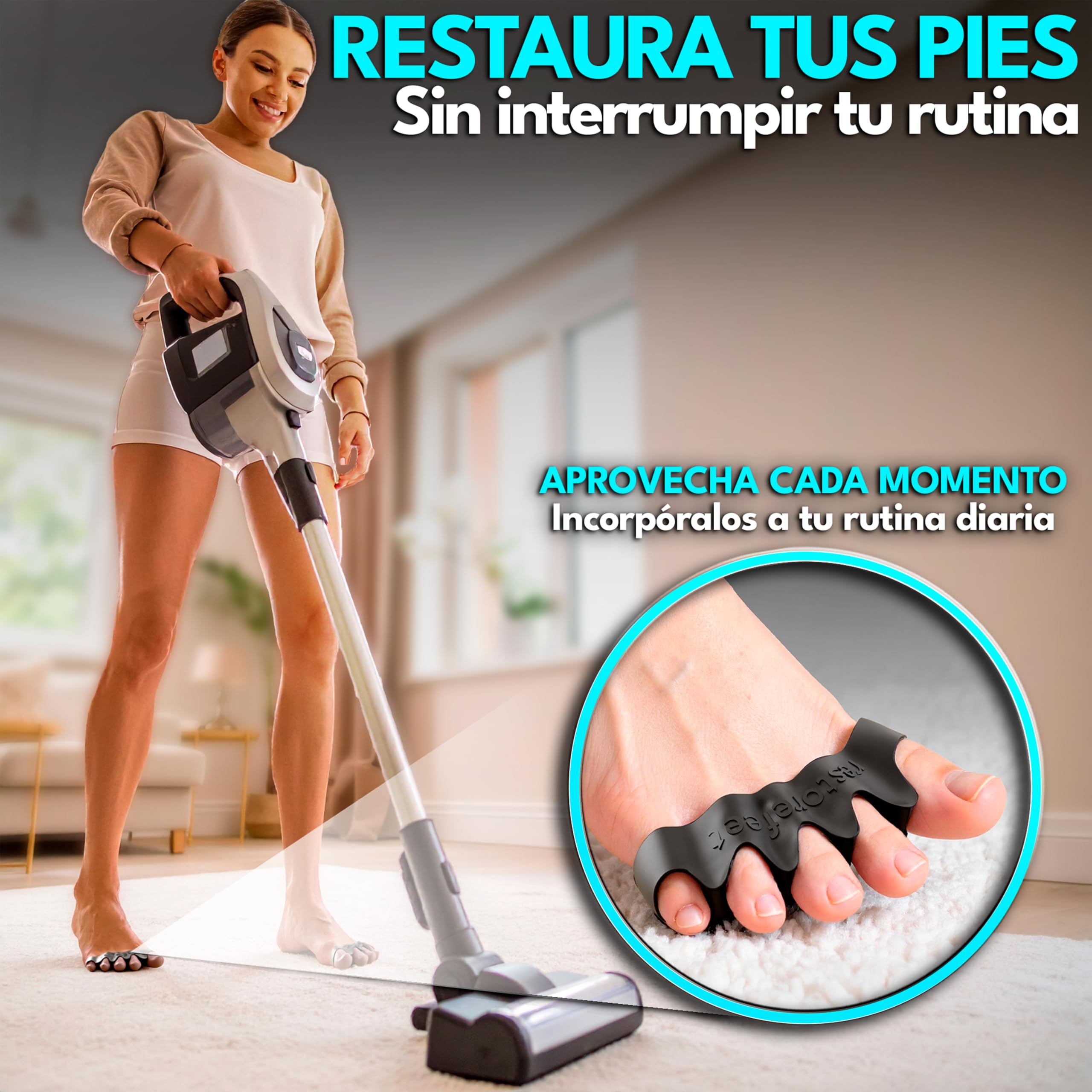 Kit Barefoot 5 en 1 – Separadores de Dedos, Bandas Elásticas y Pelota Miofascial para restaurar la fuerza, movilidad y funcionalidad natural de tus pies. Alivia juanetes y dedos torcidos
