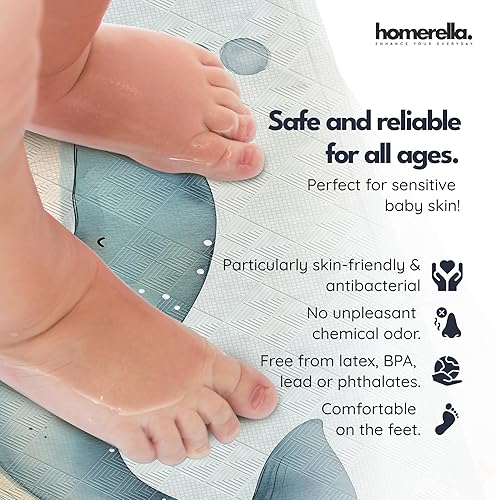 Miniatura 88 de Alfombrilla de Bañera Antideslizante Antimoho para Niños Libre de BPA con Ganchos - homerella® Animales Marinos del Océano 40x16, Alfombrilla de Abc