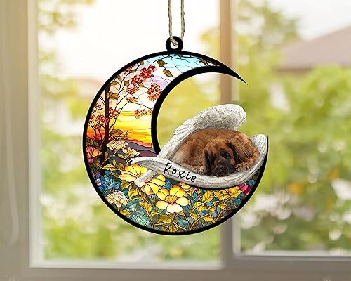Miniatura 434 de Chow Chow Dog Memorial Suncatcher, adorno de Navidad Chow Chow con nombre, atrapador de pérdida de mascotas, regalos para los amantes de los perros