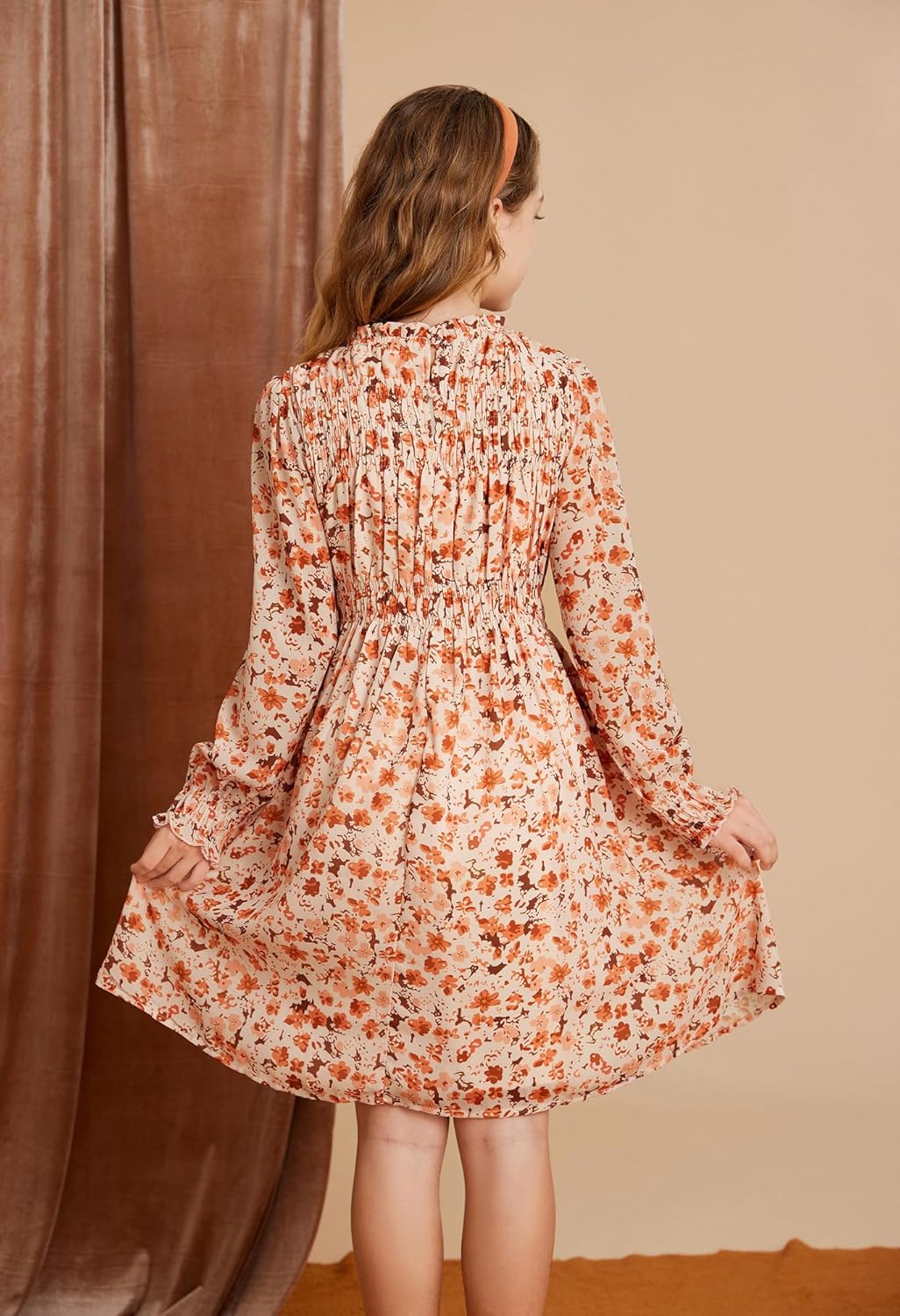 GRACE KARIN Girls' Spring Long Sleeve Dresses Kids Floral Winter Formal Dress Girl Casual Fancy Midi Clothes Size 6-14 - Image 2