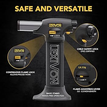 Amazon.com: LEXIVON Butane Torch Lighter, Refillable Kitchen
