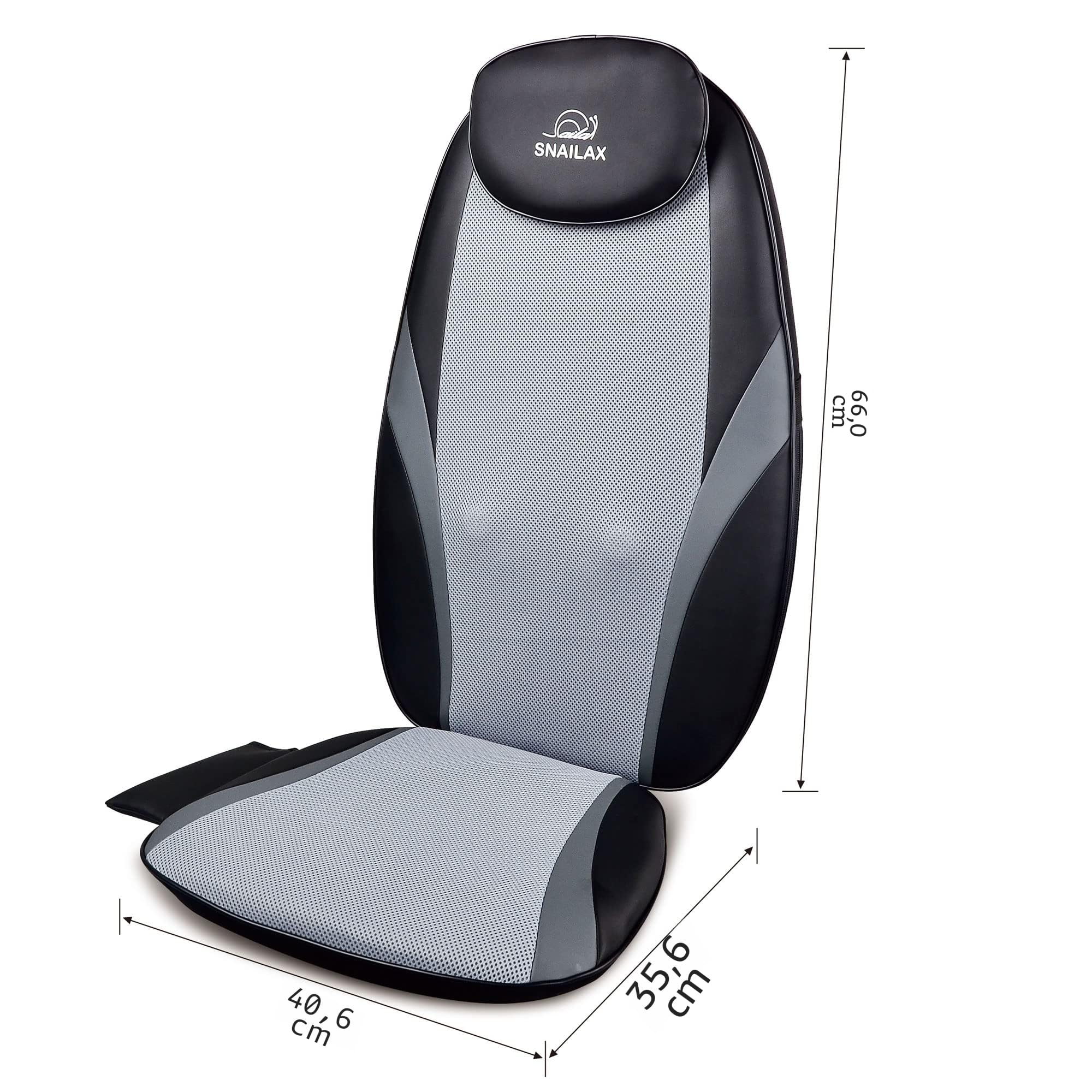 Snailax Masseur de Dos Shiatsu avec Chaleur, Siège Massant à Nœuds de Massage en Gel Souple, Massage du Dos Complet avec Vibration d’Assise, pour Maison, Bureau, Canapé, Cadeau pour Homme et Femme