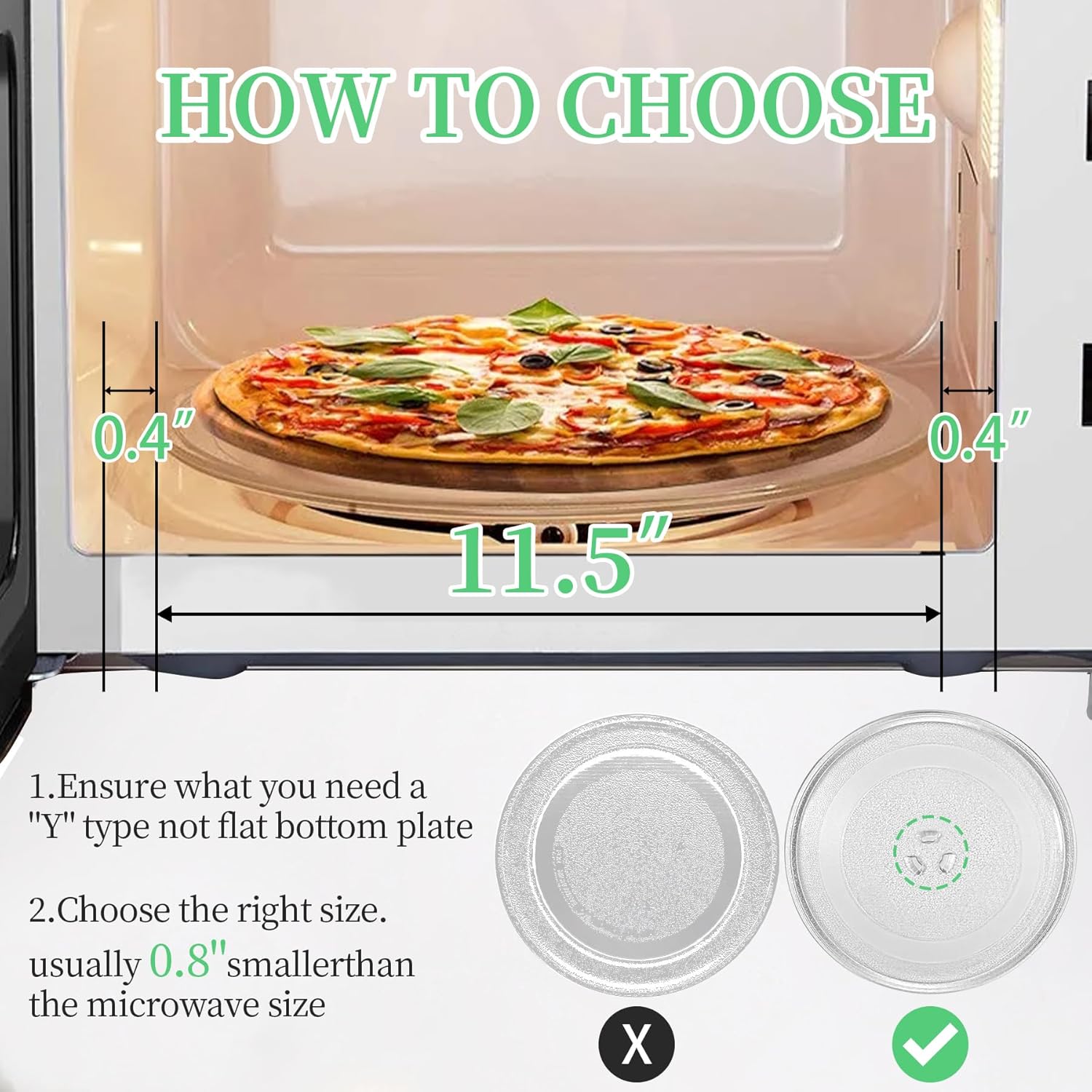 11.5" Universal Microwave Plate Replacement Glass Turntable| Fits LG, GE, Panasonic, Frigidaire, Farberware & More