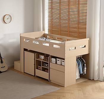 Amazon｜Kayapy システムベッド ロフトベッド 階段付き S 木製