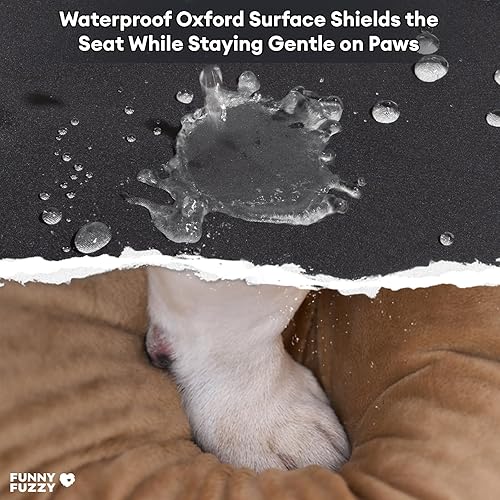 Miniatura 8 de FUNNY FUZZY Asiento de automóvil impermeable para perros pequeños y medianos de hasta 35 libras, asiento elevador para mascotas desmontable y