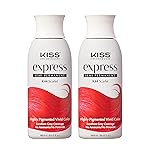 Kiss Express Semi-Permanent Hair Color - Vivid, Highly Pigmented Dye for Vibrant Hair, Gentle Formula, Gray Coverage, pH Balanced, 23 Intermixable Shades, All Hair Types (3.5 oz, Scarlet, 2 Count)