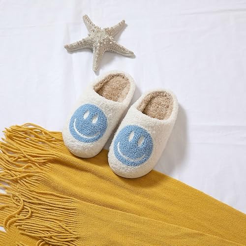 Miniatura 5 de Pantuflas de cara sonriente para niños y niñas, cómodas, cálidas, de felpa para invierno, interiores y exteriores, suaves, antideslizantes,