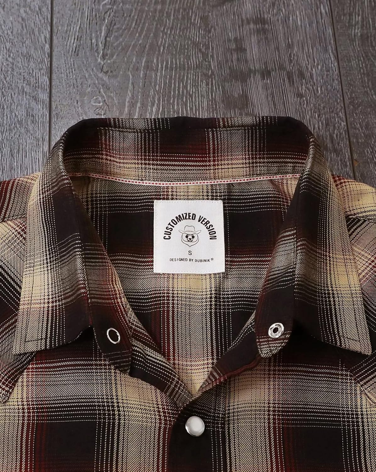 Dubinik®50% Viscose derived from Bamboo,50% Polyester Mens Short Sleeve Western Cowboy Pearl Snap Casual Plaid Shirts for Men - Image 3