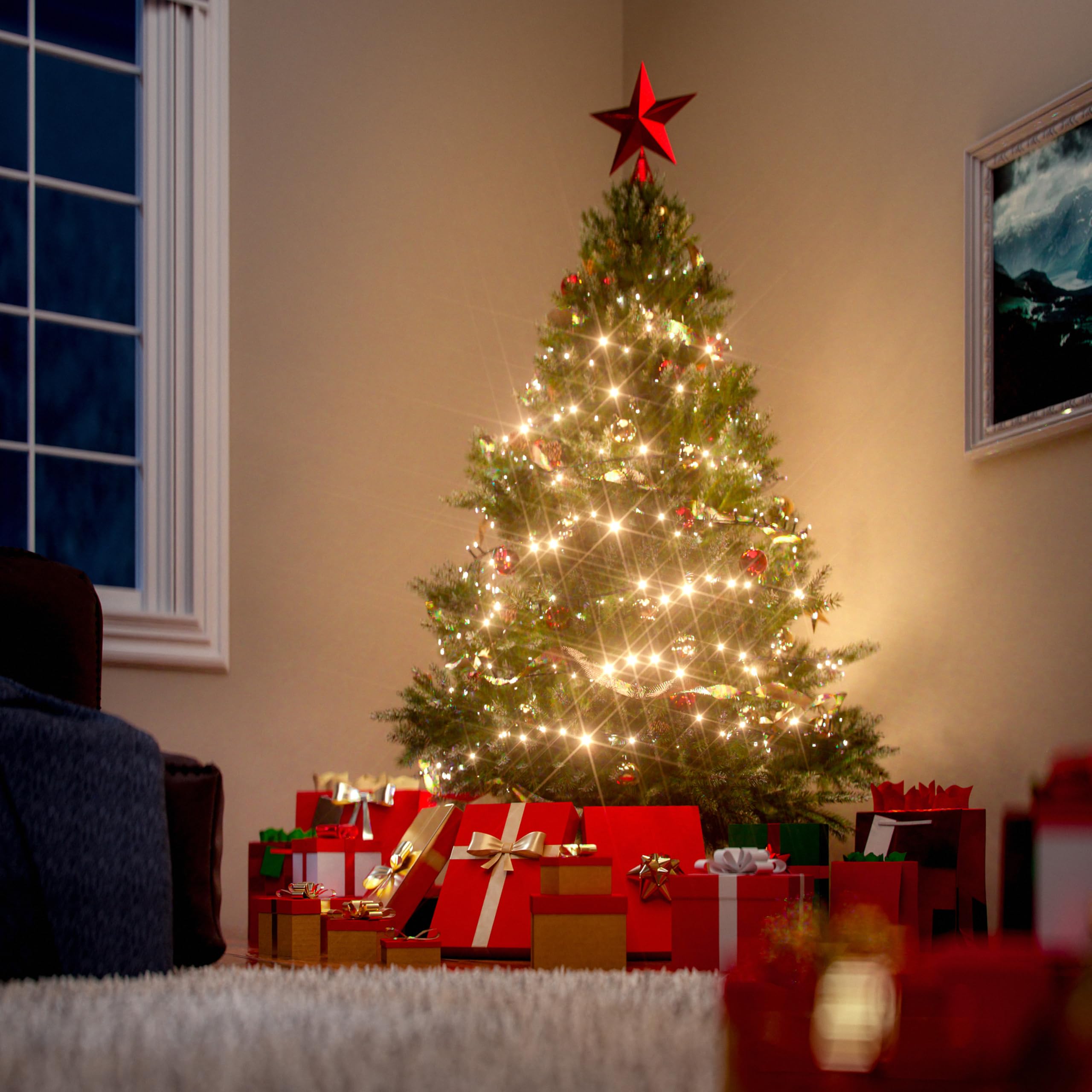 CASARIA® Árbol de Navidad Artificial Nevado Altura 180cm 810 Puntas con Soporte Agujas PVC Pino Arvore de Natal Decoración Navideña Exterior