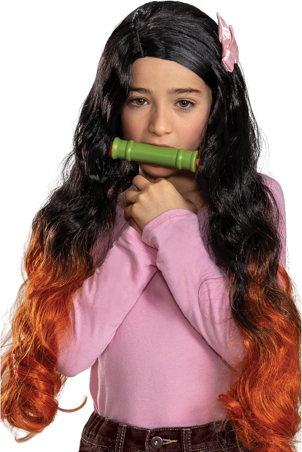 Disguise Demon Slayer Nezuko Accessory Kit, Official Nezuko Costume Mouth Guard and Wig Set, One Size