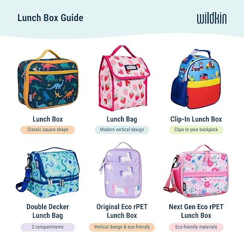 Miniatura 8 de Wildkin Lonchera aislada para niños y niñas, tamaño perfecto para empaquetar aperitivos calientes o fríos para la escuela y los viajes, los patrones