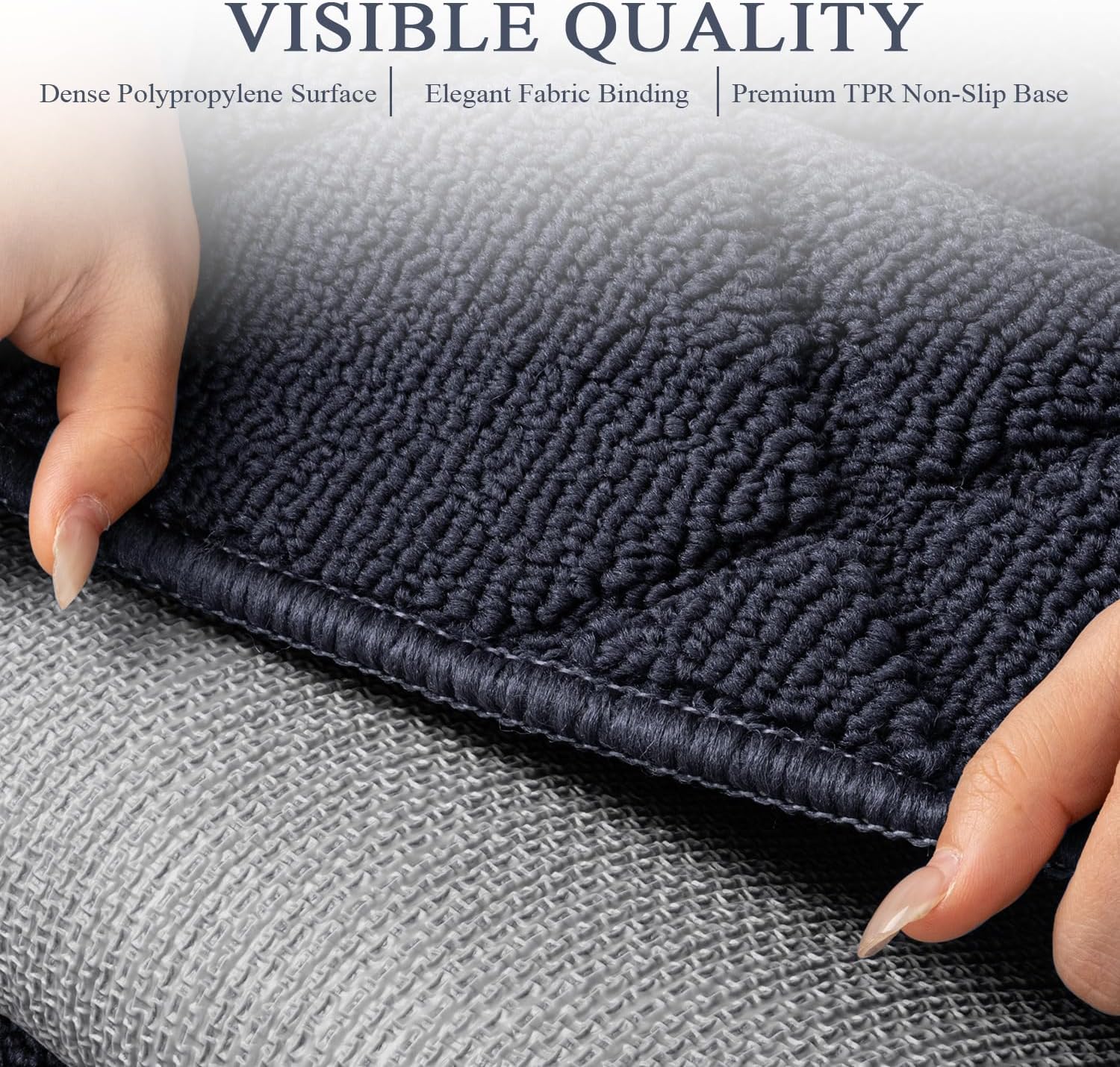 hicorfe Indoor Doormat,48"x32" Welcome Mat,Non-Slip Absorbent Door Mat,Rubber Backing Dirt-Trapping Front Door Mat,Washable Low-Profile Stylish Mat for Entrance,Kitchen,Garden,Laundry Room(Blue)