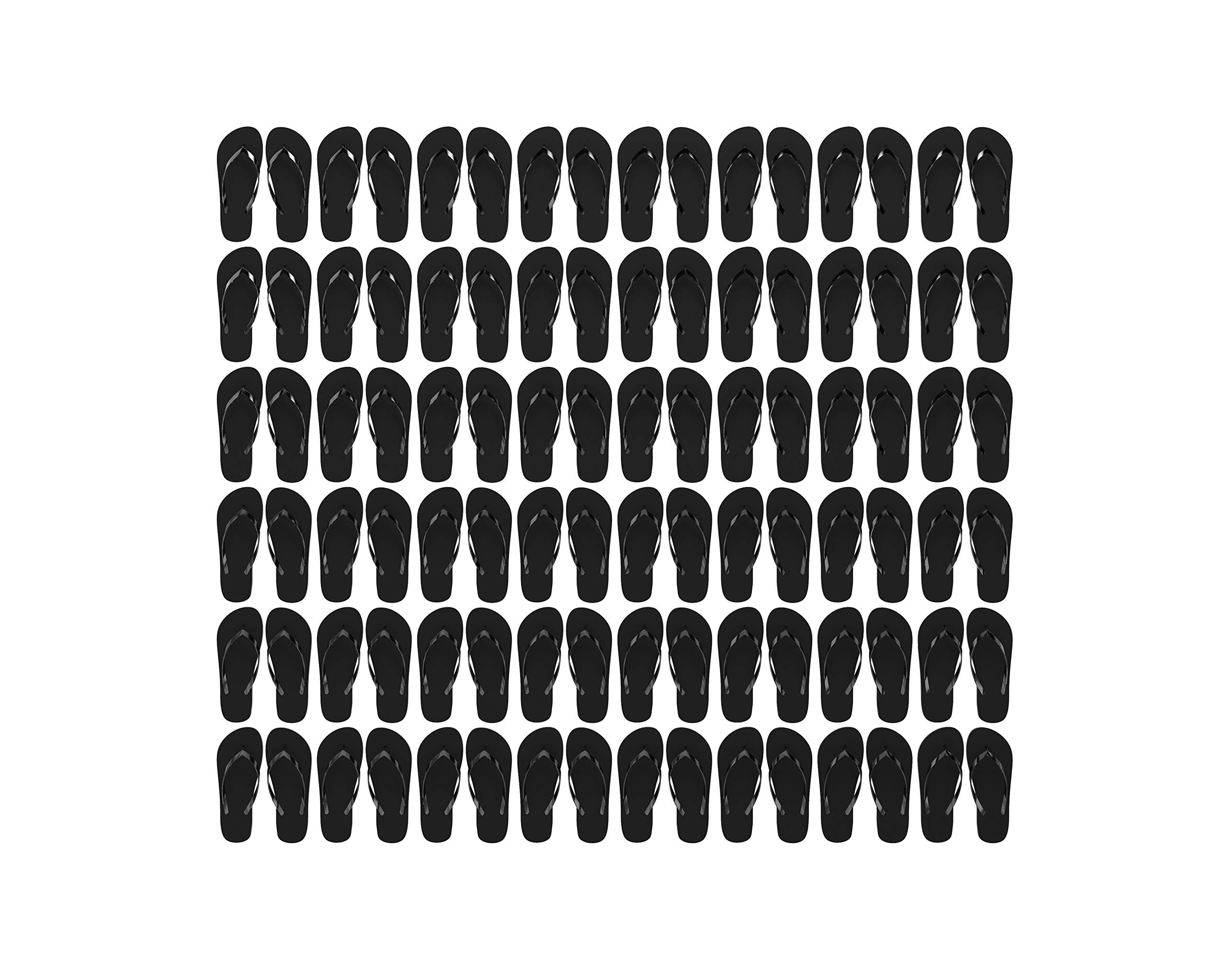 Bulk Flip Flops 50 Pack for Wedding Guests or Any Occasion - Wholesale Flip Flops, for guests, Women, children, and men - 50 Pairs, Single Color Pack, 10 S, 15 M, 15 L, 10 XL PE Rubber Tech