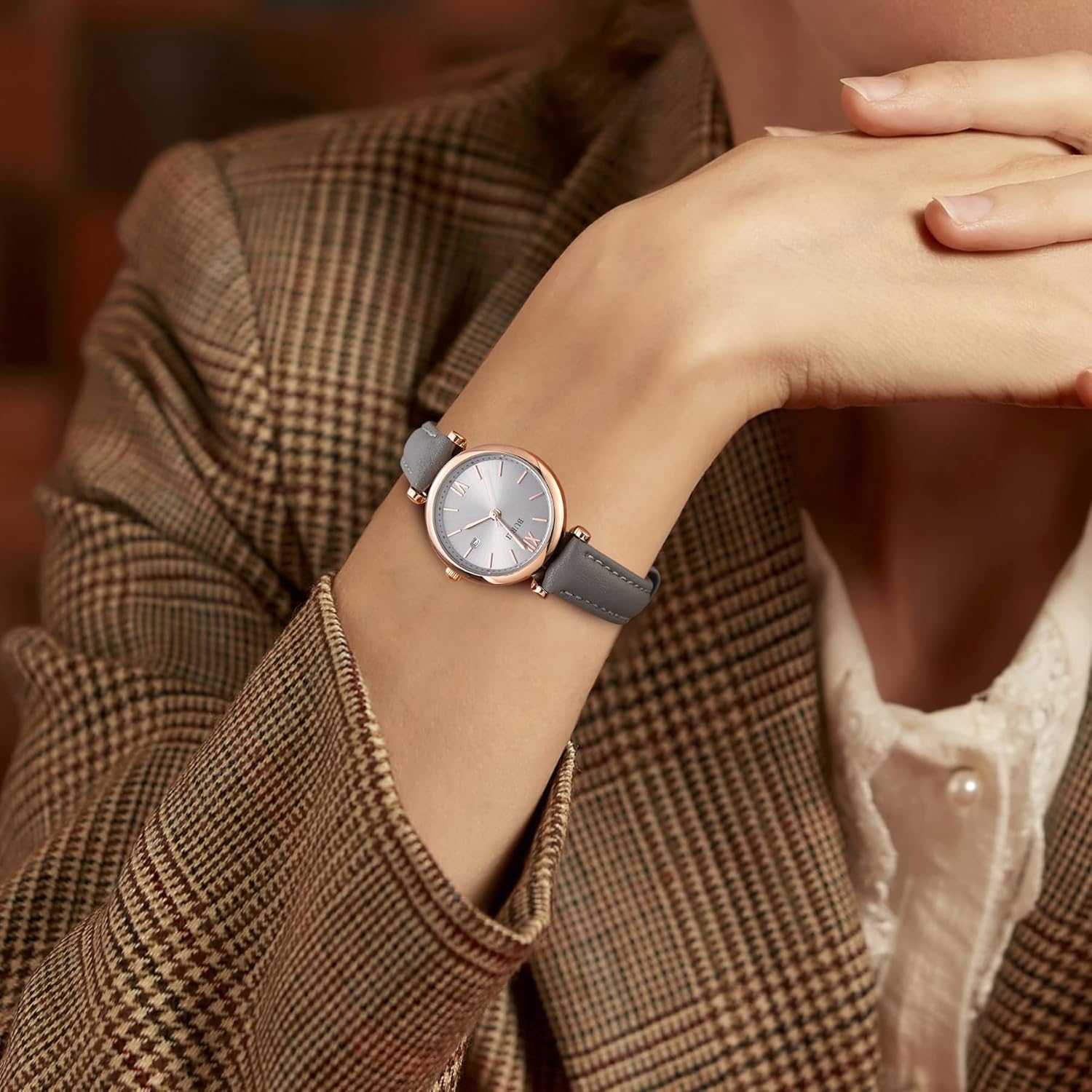 BUREI Women's Watch Fashion Leather Strap Watches for Women,Simple Three Hands Analog QuartzWristwatch,Gift for Women - Image 7