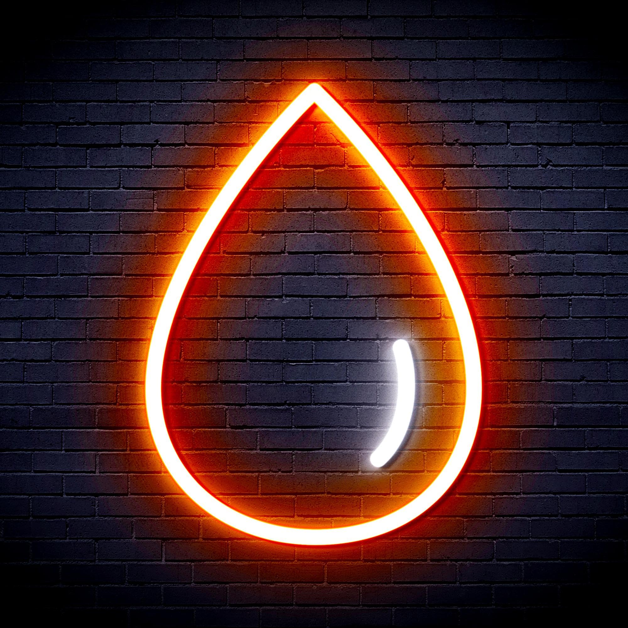 ADVPRO Water Droplet Flex Silicone LED Neon Sign - White & Orange - st16s32-fnu0070-wo โ image 1