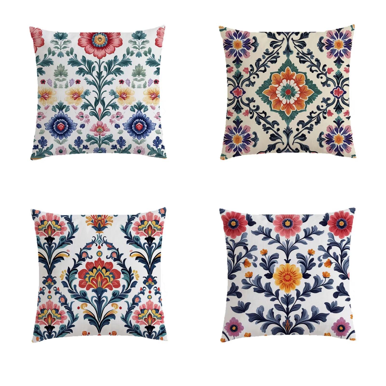 Flower gift housse de coussin 45x45 bleu marine lot de 4 pour un cadeau idéal
