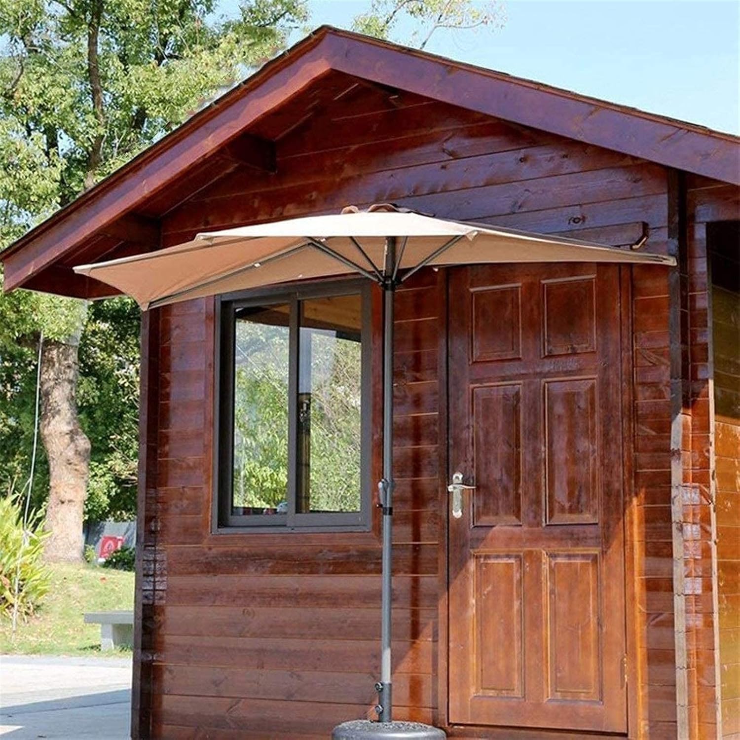 Vented Table Parasol Outdoor Garden Parasol Outdoor Umbrella Patio Parasol Bistro Wall Balcony Door Window Sunshade Market Umbrella,Without Parasol Base