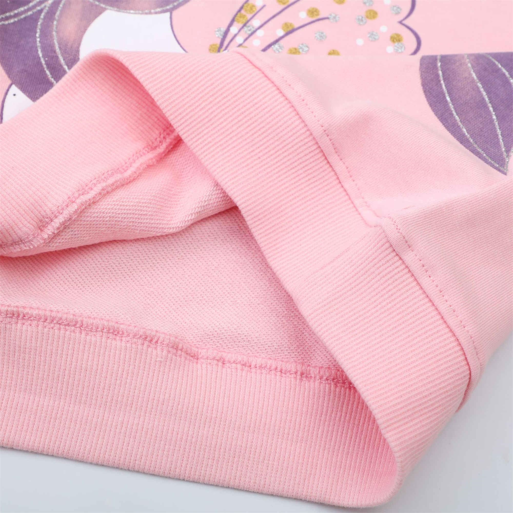 Sweats Fille Pullover en Polaire Col Rond Printemps Automne Hiver Sportswear Enfants Sweatshirt à Capuche Maillot de Survêtement Pull Veste pour Filles 2-7Ans