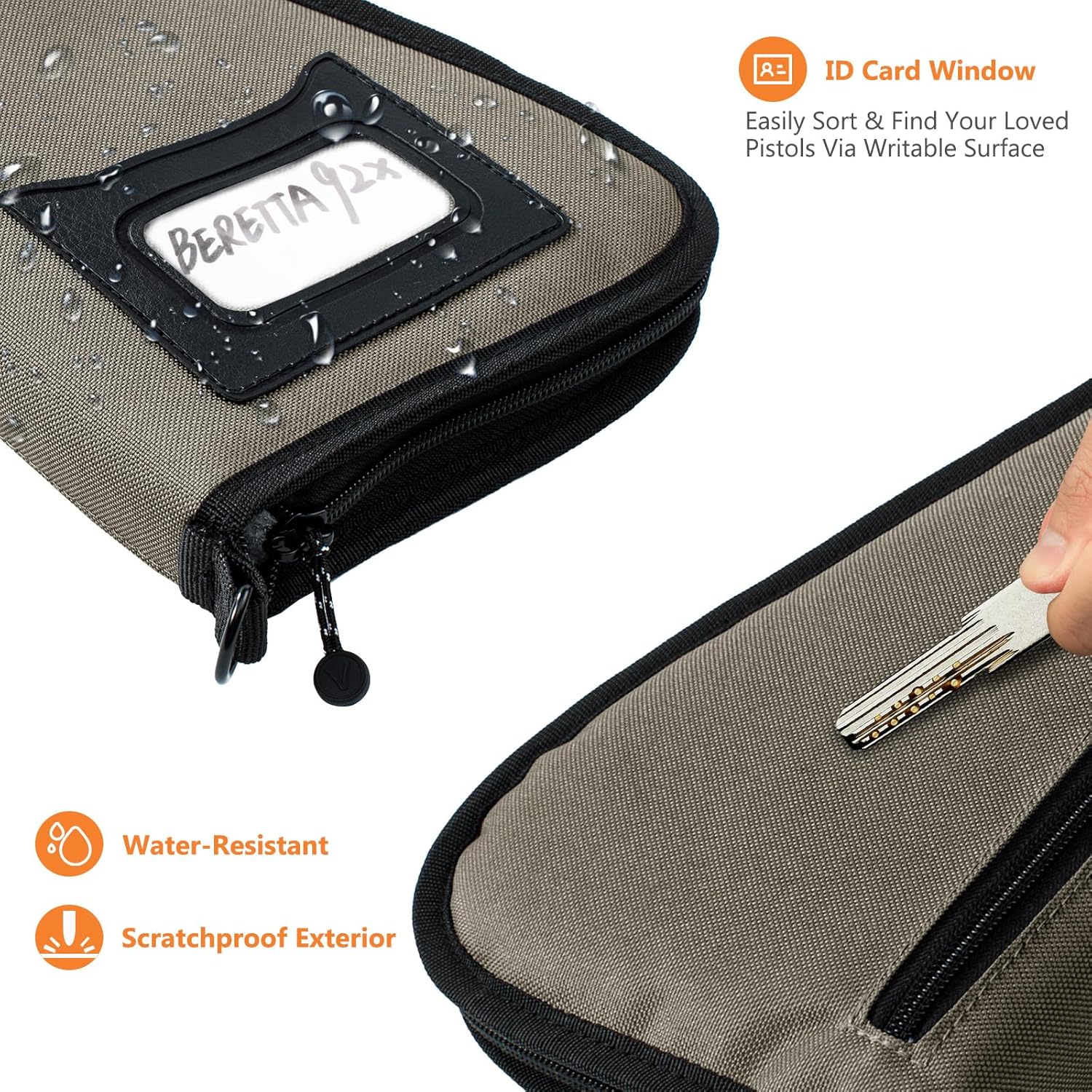 Soft Pistol Case for Handguns-Single Gun Cases for Pistols-Pistol Bag-Handgun Case With Lockable Zipper -Concealed Carry Gun Pouch-Pistol Bag Soft Gun Storage for Handguns[Only ONE Gun Bag] - Image 6