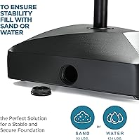 Vista 5 de Umbrella Base - Fillable Umbrella Pole Holder 2 Knobs, with Heavy Duty Windproof Design for Patio, Deck, Poolside, Garden. 4 Wheels, 2 Locks, Holds