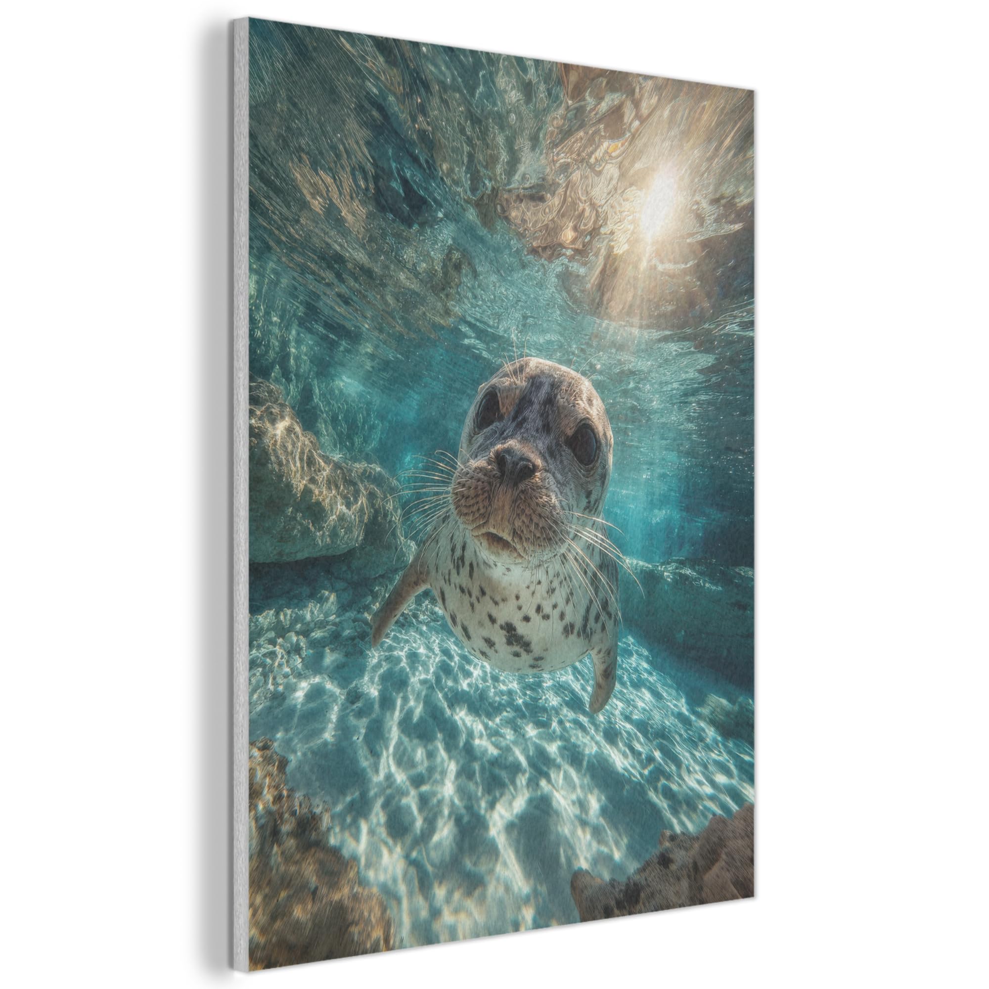 MuchoWow© Felt Panel 70x100 cm Room Style Piece Wallfillers Visual Display Decoration Wall Art Seal - Water - Blue