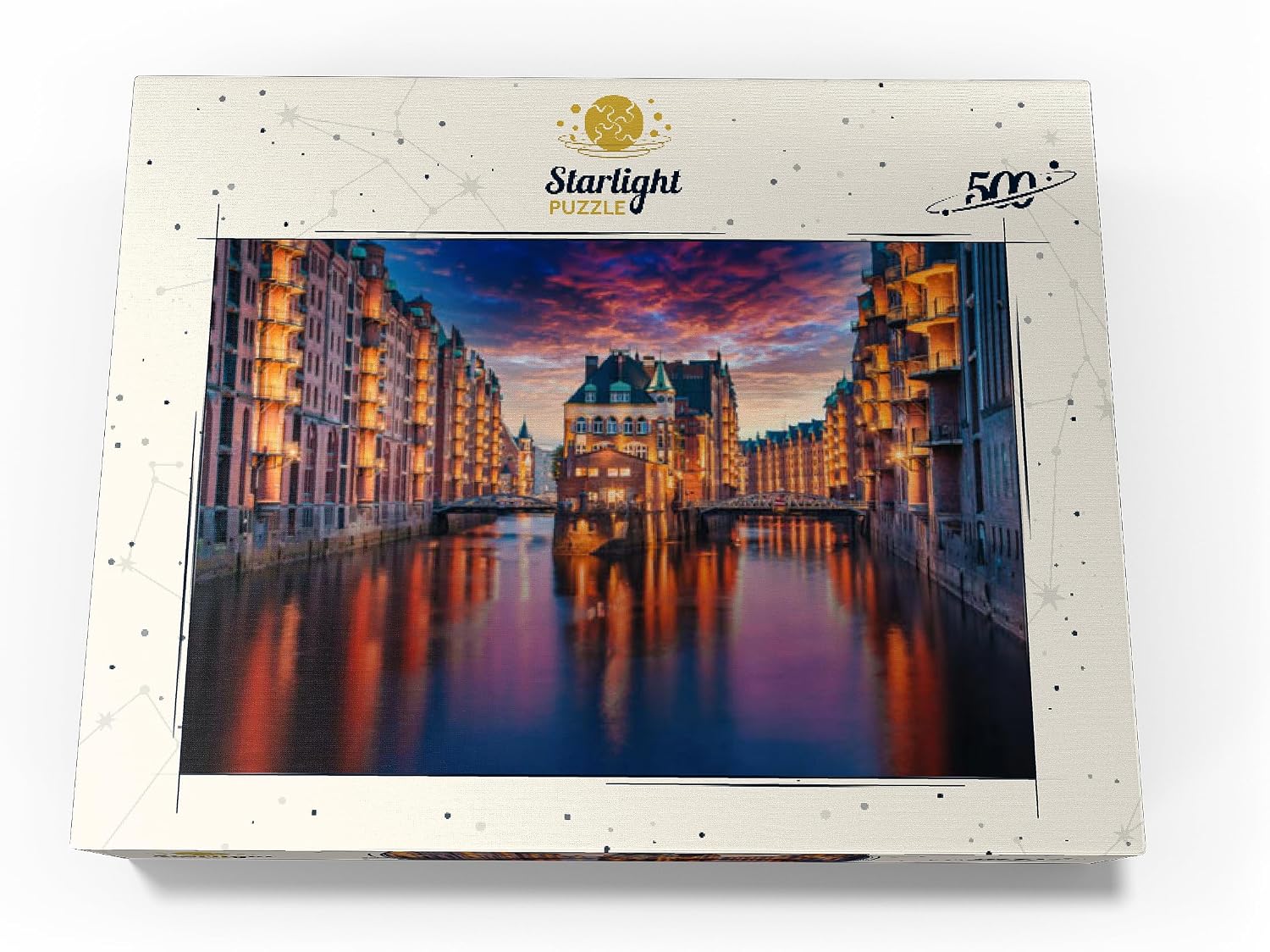 MyPuzzle Speicherstadt Hamburg At Dusk - Premium 500 Piece Jigsaw Puzzle for Adults