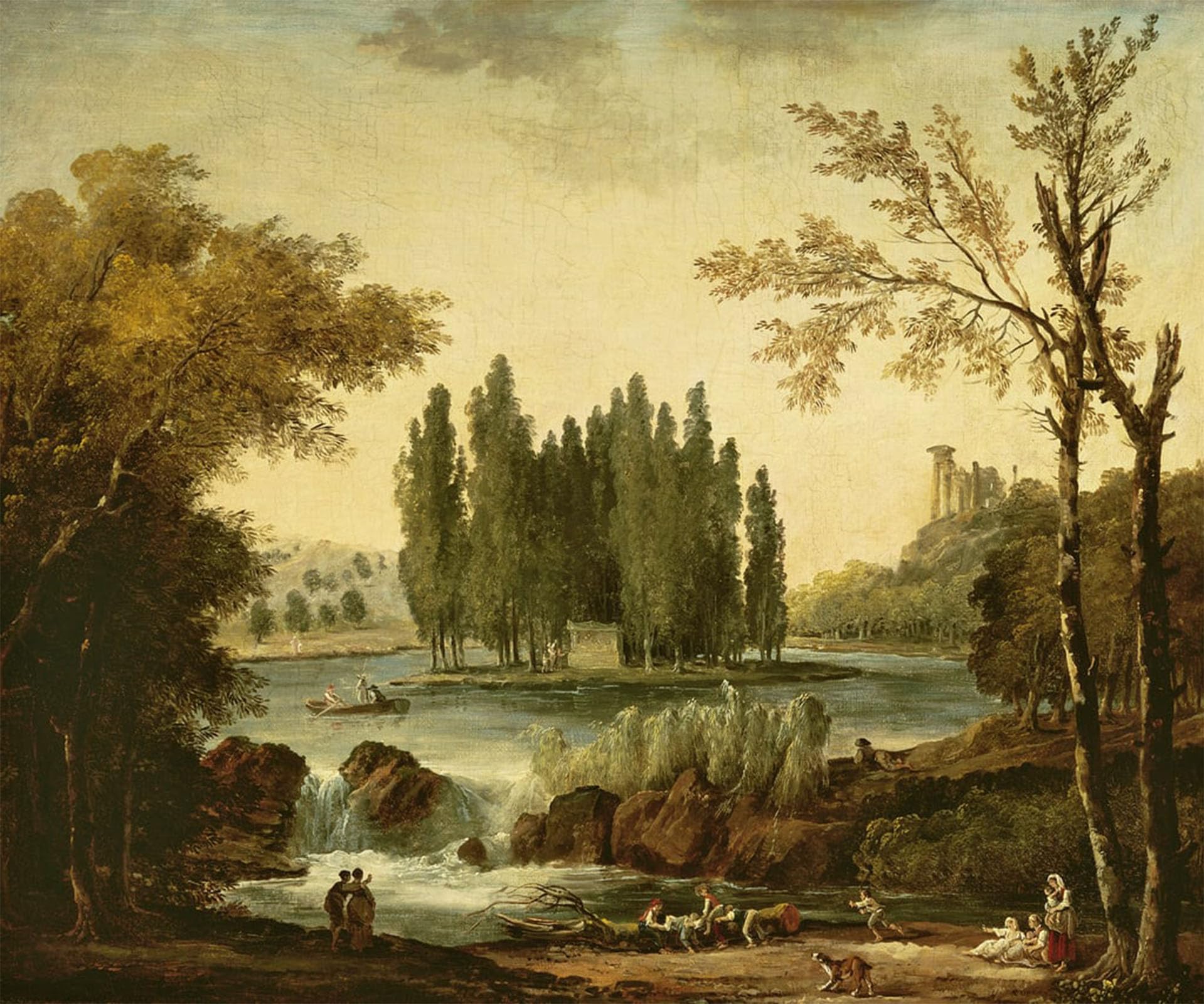 ARTXLXXBN Famous Painting Art Wall Decor Abstract Art Picture the Tomb of Jean jacques Rousseau At Ermenonville by Hubert Robert Animal Pictures for Home Decor 60x90cm