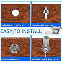 Vista 6 de Cerradura de leva desplazada de 5/8 pulgadas, 5 compartimentos sin llave para RV, pestillo de cajón de buzón de gabinete, cilindro de repuesto 100%