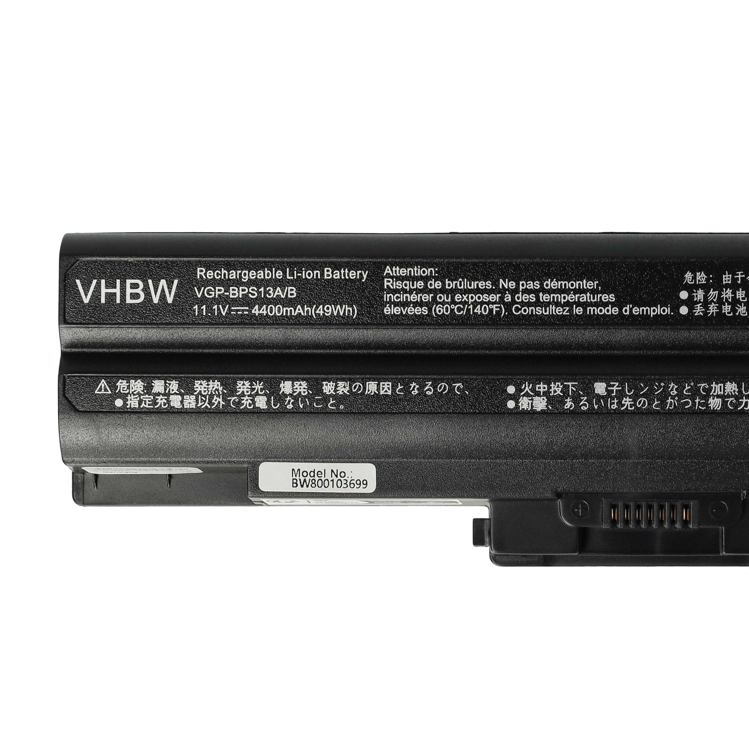 Vhbw Batteria Di Ricambio Per Sony Vaio VGN-AW37GYQ, VGN-AW41JF – 6600mAh, 11,1V, Li-Ion, Argento, Con Chip