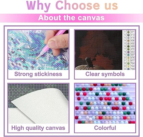 Miniatura 6 de Juego de pintura de diamantes, fantasmas y faroles de calabaza, pintura artística de diamantes 5D, pintura de la serie de Halloween, adecuada para