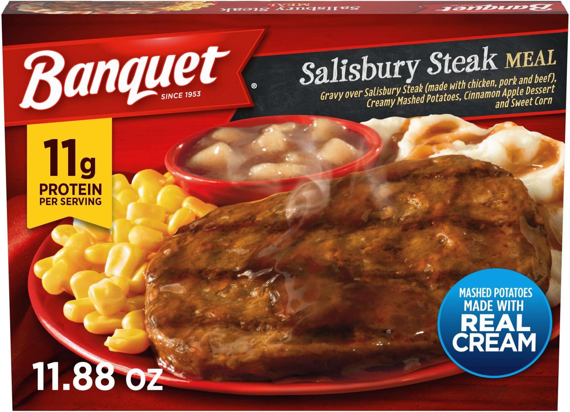 Banquet Salisbury Steak, Frozen Meal, 11.88 OZ