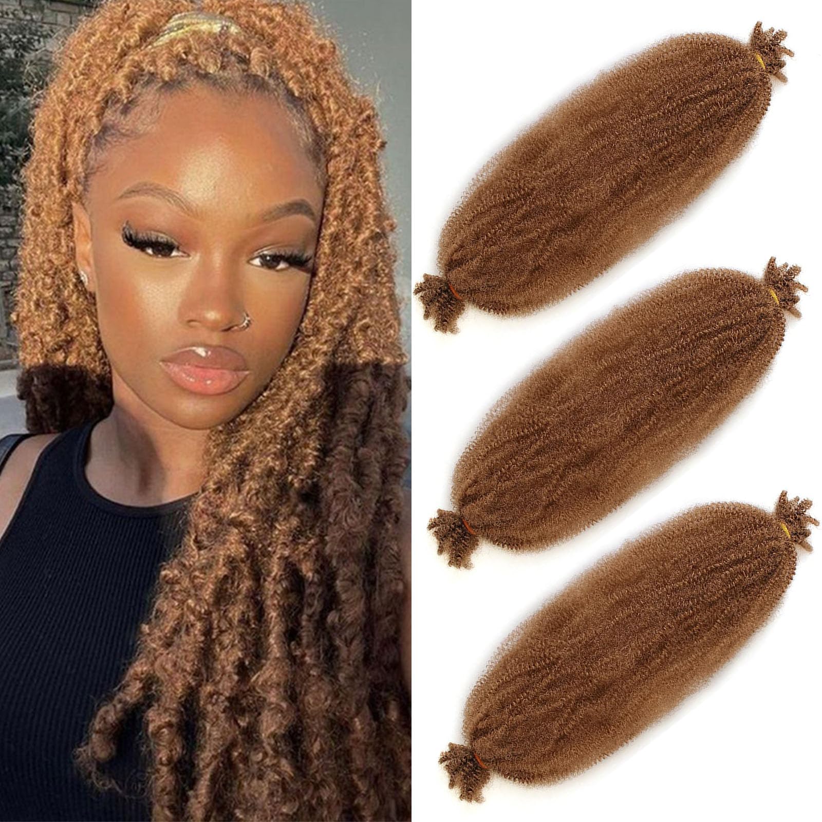 TS＠ Air Plie エアプリエ　スイート　ブラウン Amazon.com : 24 Inch 3 Packs Springy Afro Twist Hair Pre Fluffed