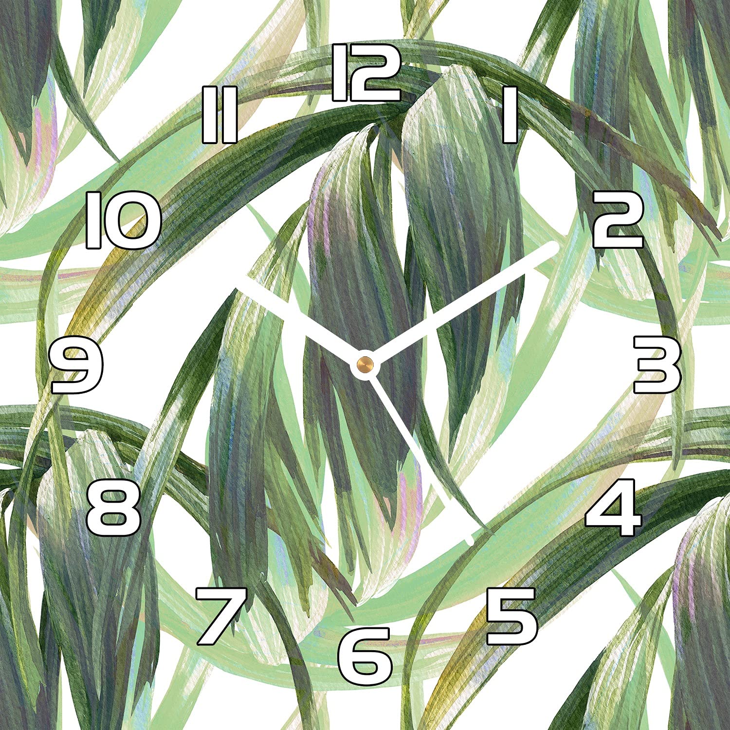 Horloge en verre murale lisible et silencieuse 30x30 cm verre de sécurité pour cuisine