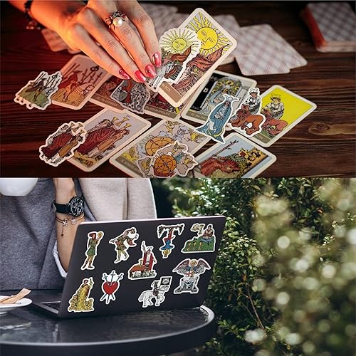 Miniatura 2 de 103 calcomanías de tarot para diario, basado en The Rider Waite Smith, cartas de tarot, personajes y símbolos, accesorios de astrología y brujería