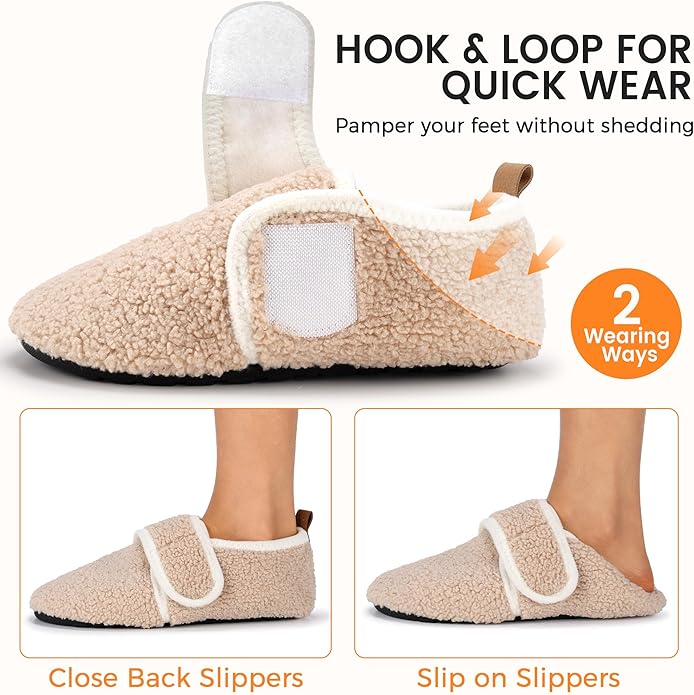 Pantuflas de interior para mujer y hombre con suela de goma miniatura 6