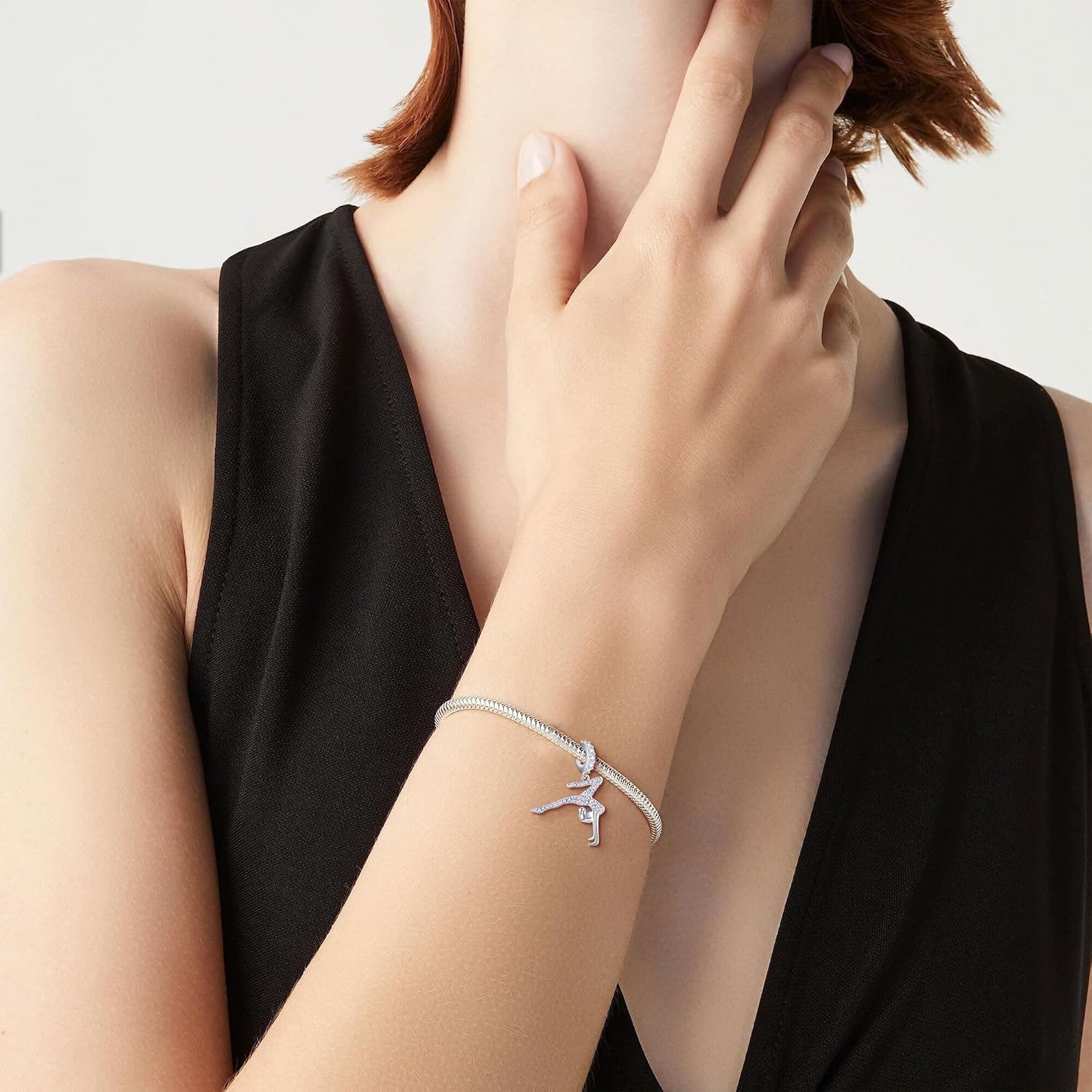 Gymnastics Charms for Necklace Bracelet Sterling Silver Gymnast Bead Jewelry Gifts for Women Gym Lovers - Image 2