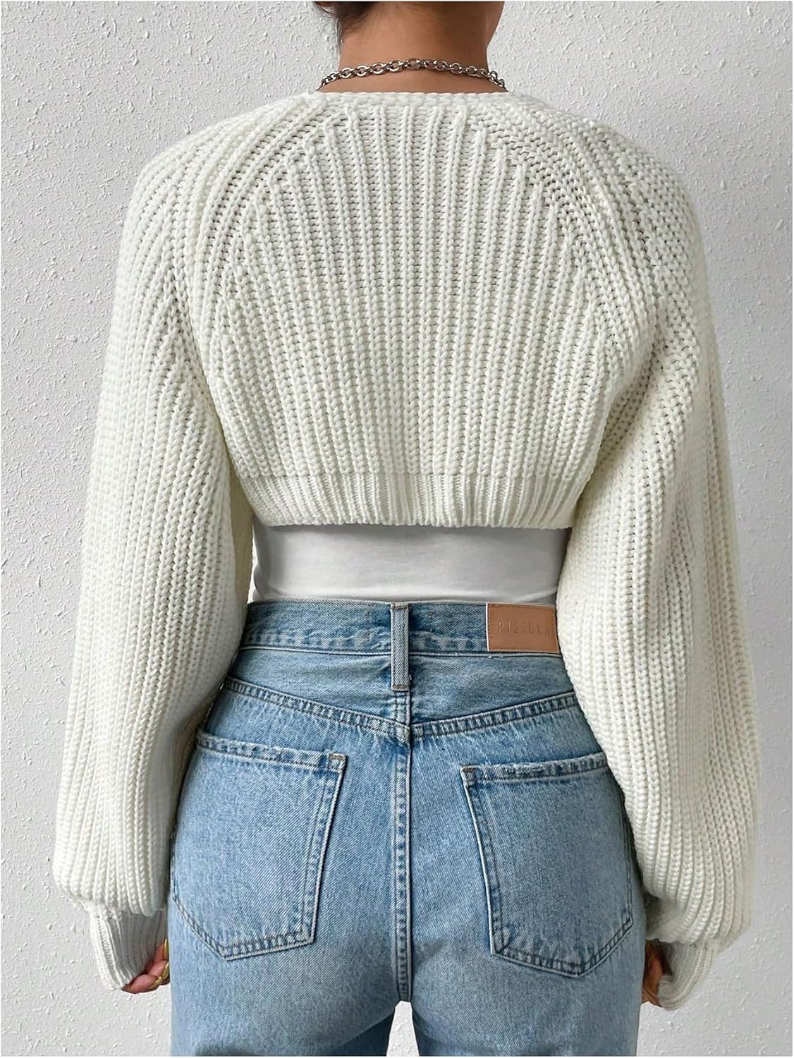 Women's Ribbed Knit Cropped Cardigans Open Front Long Sleeve Bolero Sweater Outerwear - Image 2