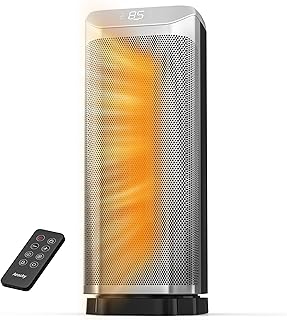Newly Upgraded AEOCKY Space Heaters for Indoor Use, 1500W Metal Electric Space Heater with AI Thermostat, Tower Heater with ECO Mode, Oscillating, Remote, Timer for Office, Home, Bedroom