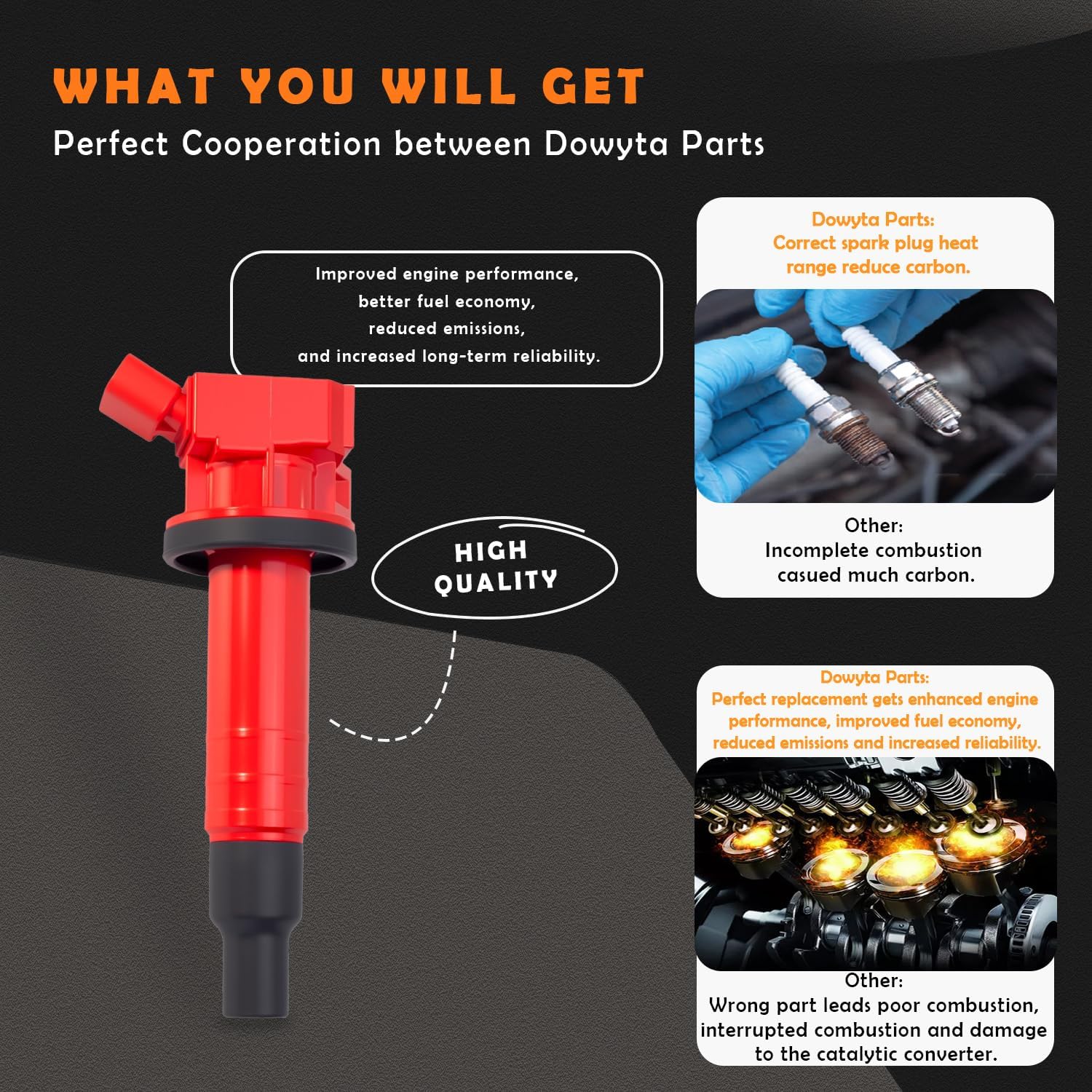 Set of 4 Upgraded Ignition Coil Pack Spark Plugs fits for Toyota Corolla, for Toyota Matrix Celica, Pontiac Vibe, MR2 Spyder, Chevy Prizm 2000 2001 2002 2003 2004 2005 2006 2007 2008 1.8L L4, UF247